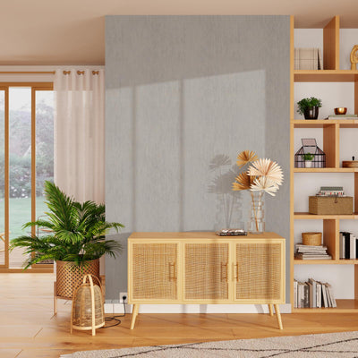 Papier peint intissé Tweed Gris perle Trame