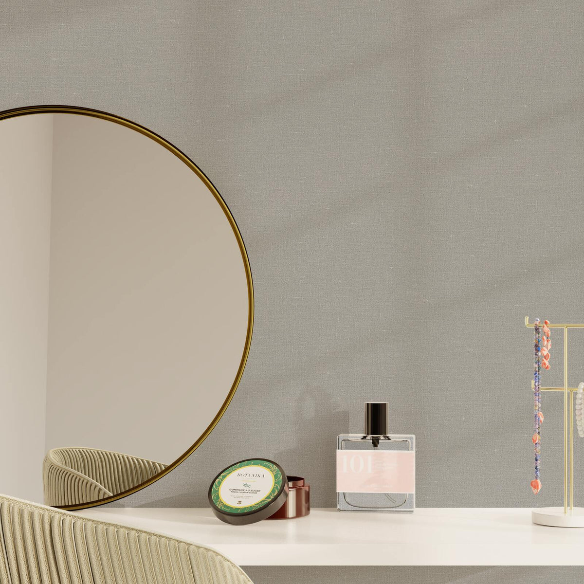 Papier peint intissé Lazy Taupe Lisse