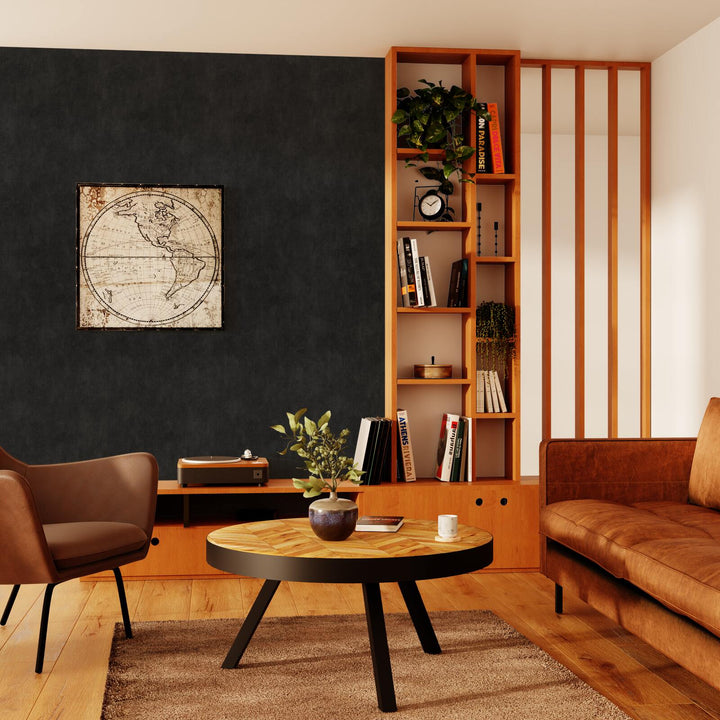 4MURS Papier peint intissé Classic line Noir Lisse