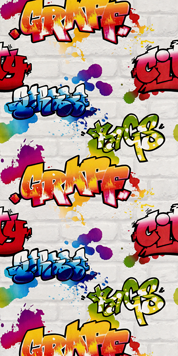 Papier peint TAG STREET coloris blanc