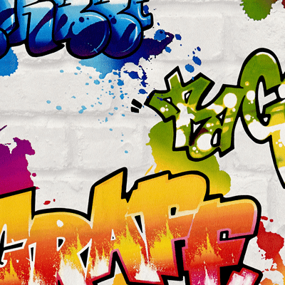 Papier peint TAG STREET coloris blanc