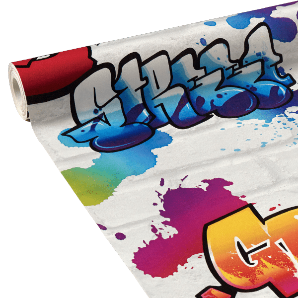 Papier peint TAG STREET coloris blanc