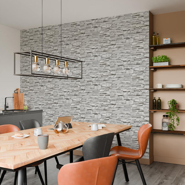 Papier peint intissé PAREMENT coloris Gris clair