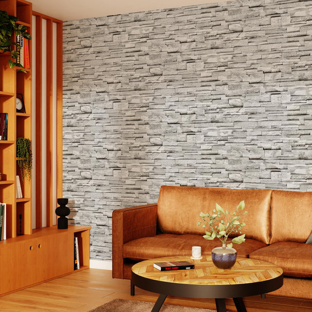 Papier peint intissé PAREMENT coloris Gris clair