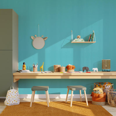 Papier peint intissé New infinity Bleu turquoise Lisse