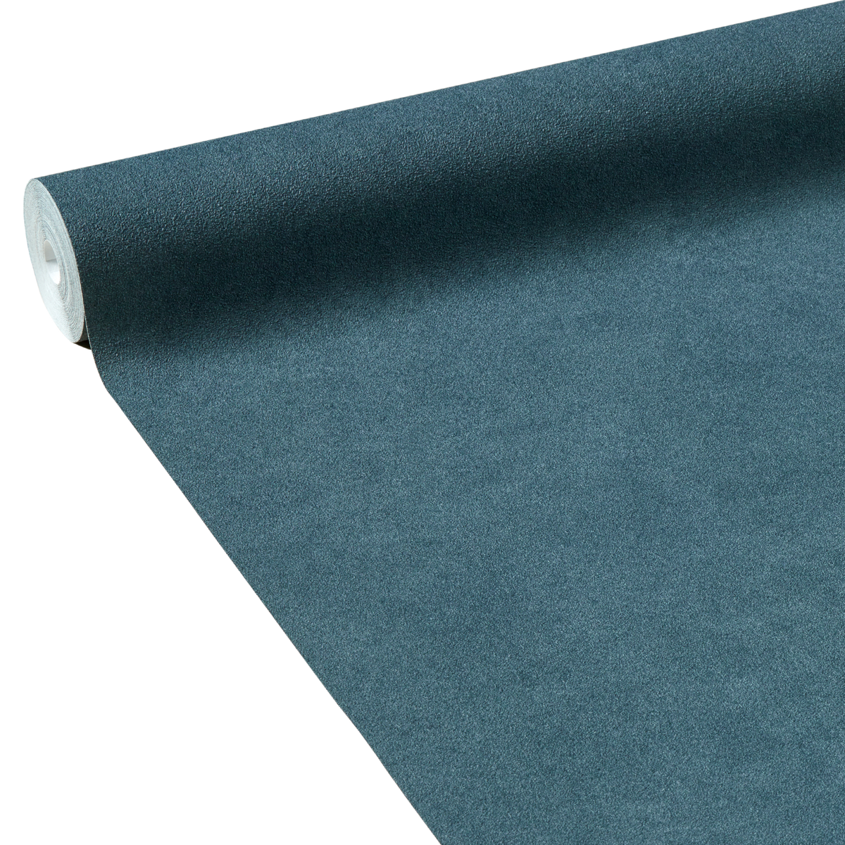 Papier peint intissé Fine béton Bleu pétrole Satiné