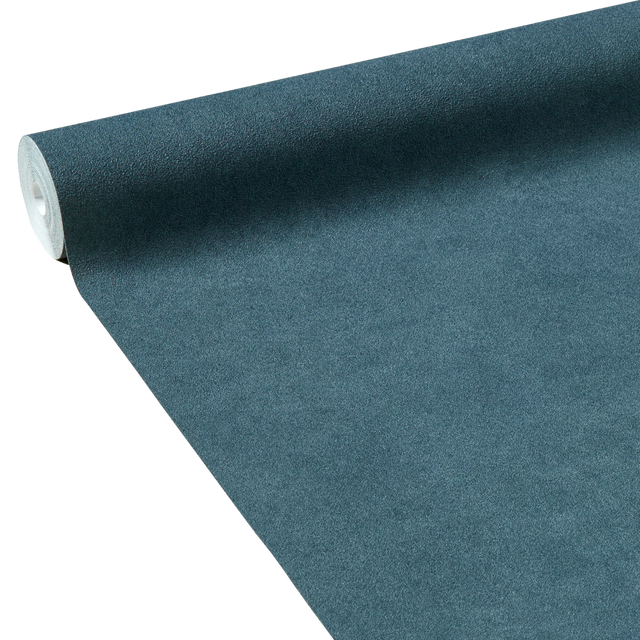 Papier peint intissé FINE BÉTON coloris bleu pétrole