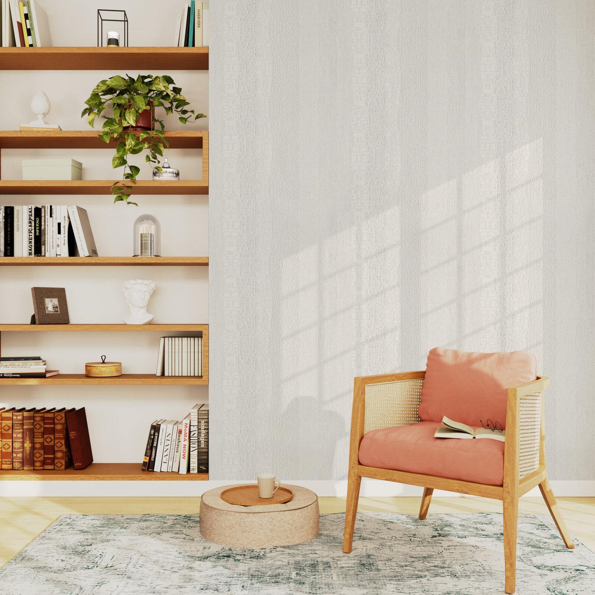 Papier peint vinyle Stone light Blanc