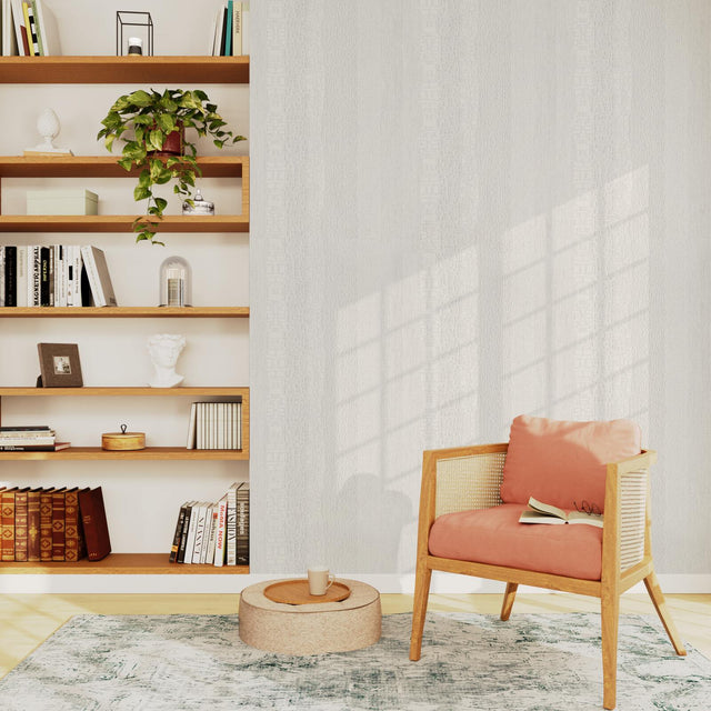 Papier peint vinyle STONE LIGHT coloris blanc