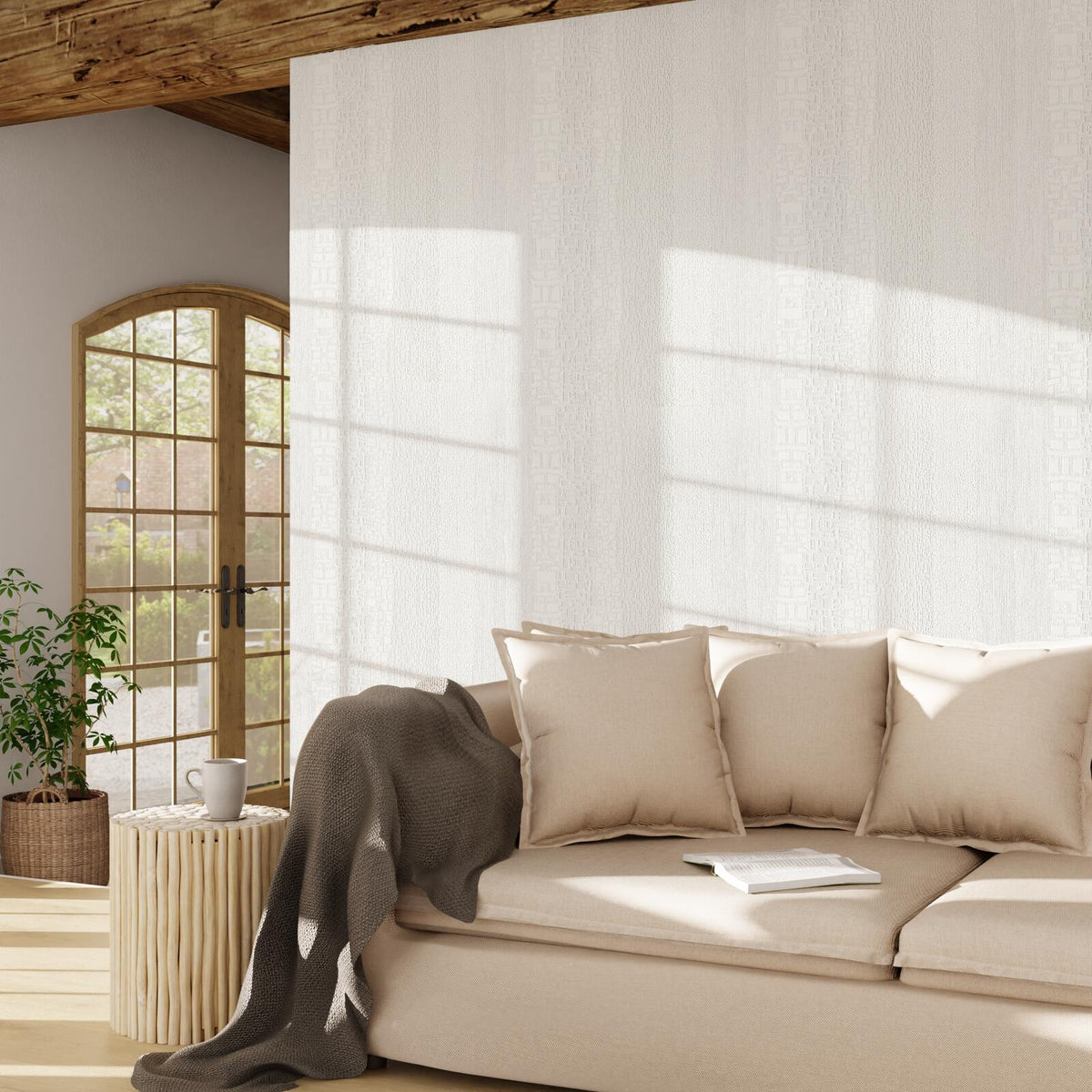 Papier peint vinyle Stone light Blanc