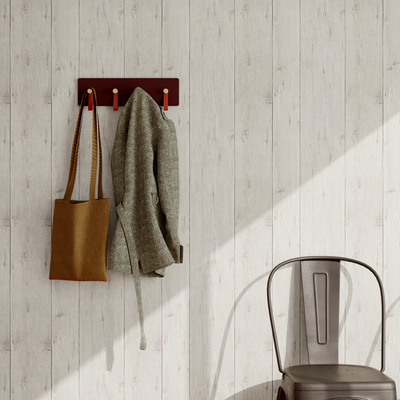 Papier peint intissé Wood board Gris perle