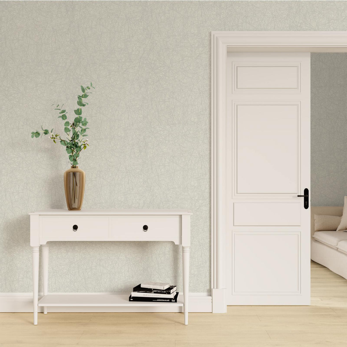 Papier peint intissé Melyne Blanc