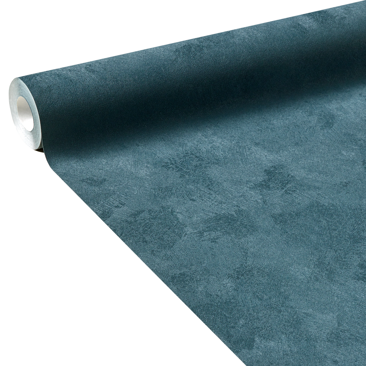 4MURS Papier peint intissé Classic line Bleu gazoline Lisse