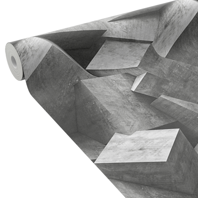 Papier peint intissé STONE FALL coloris gris béton