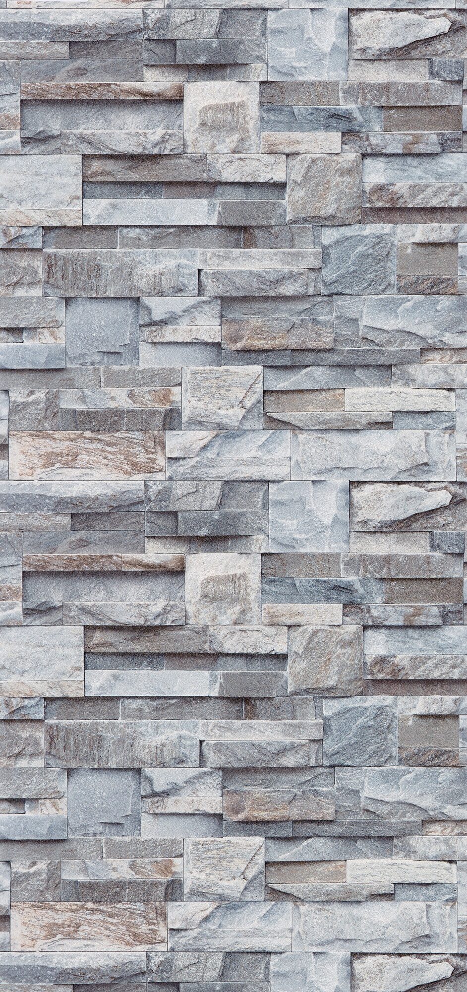 Papier peint intissé Parement pierre naturelle Gris béton