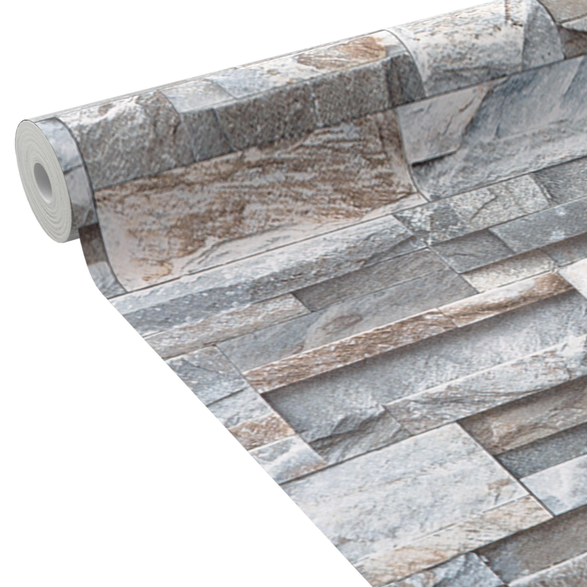 Papier peint intissé PAREMENT PIERRE NATURELLE gris béton