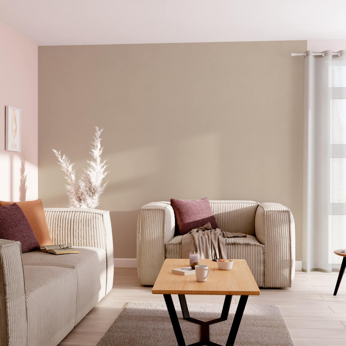 Papier peint intissé Opal Sable beige Lisse