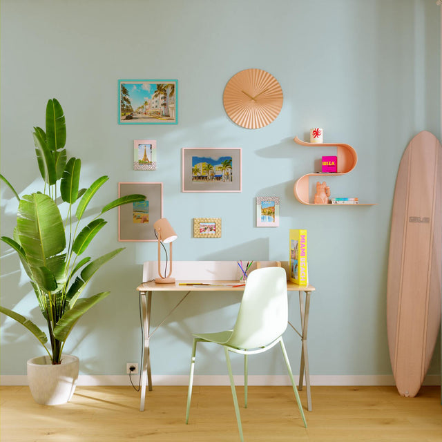 4MURS Papier peint intissé OPAL coloris bleu aqua