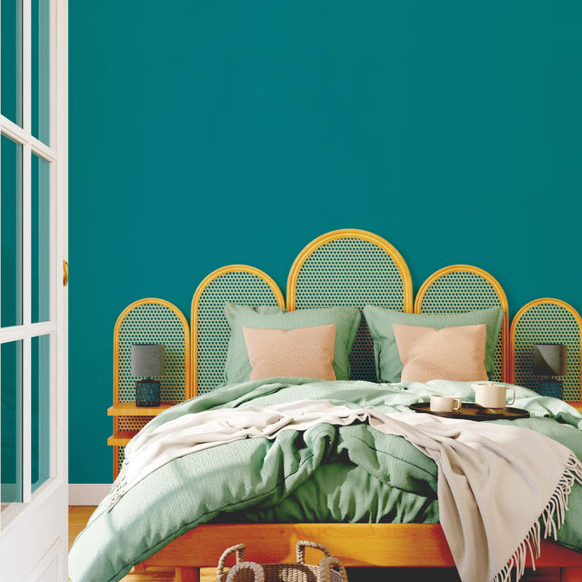 Papier peint intissé OPAL coloris bleu lagon