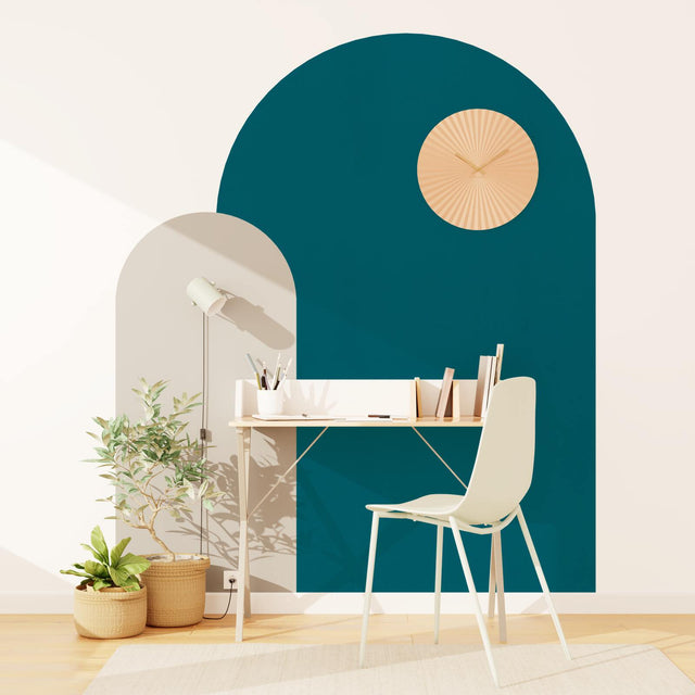 Papier peint intissé OPAL coloris bleu paon