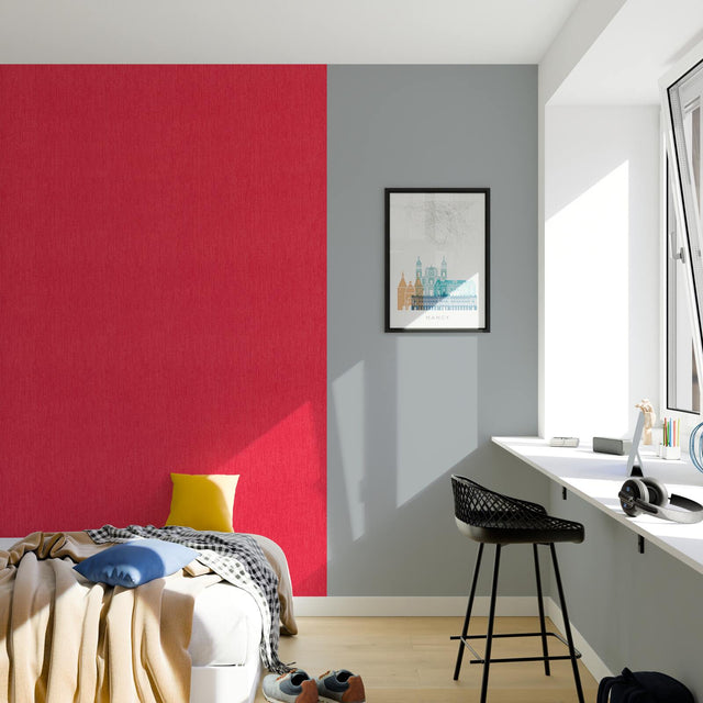 Papier peint PANAMA coloris rouge coquelicot