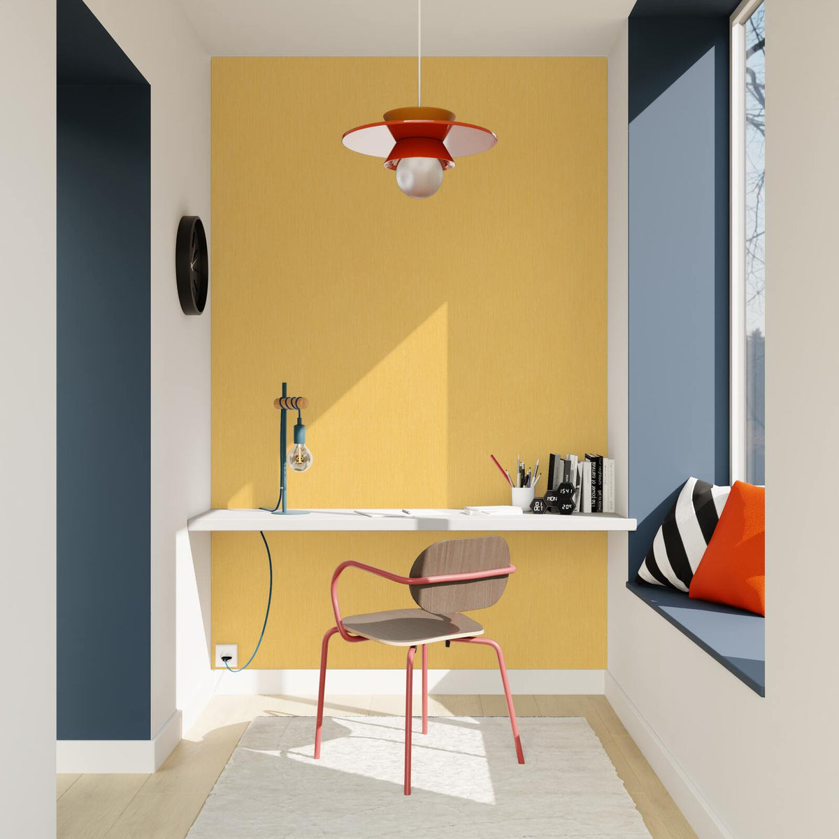 Papier peint Panama Jaune maïs Lisse