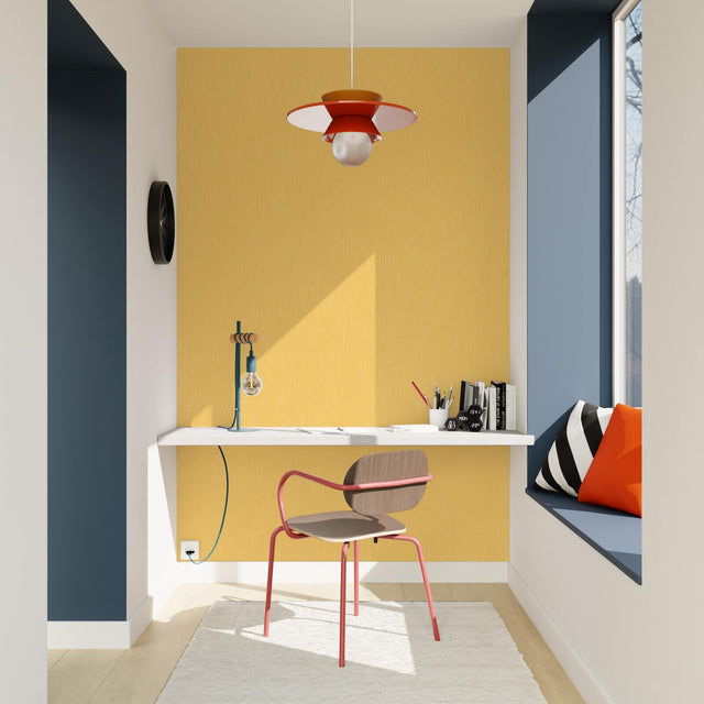 Papier peint PANAMA coloris jaune maïs