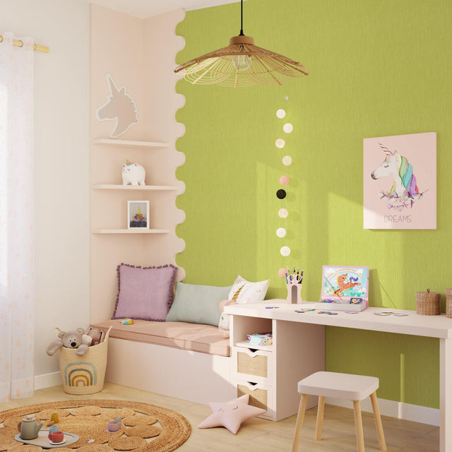 Papier peint PANAMA coloris vert pistache