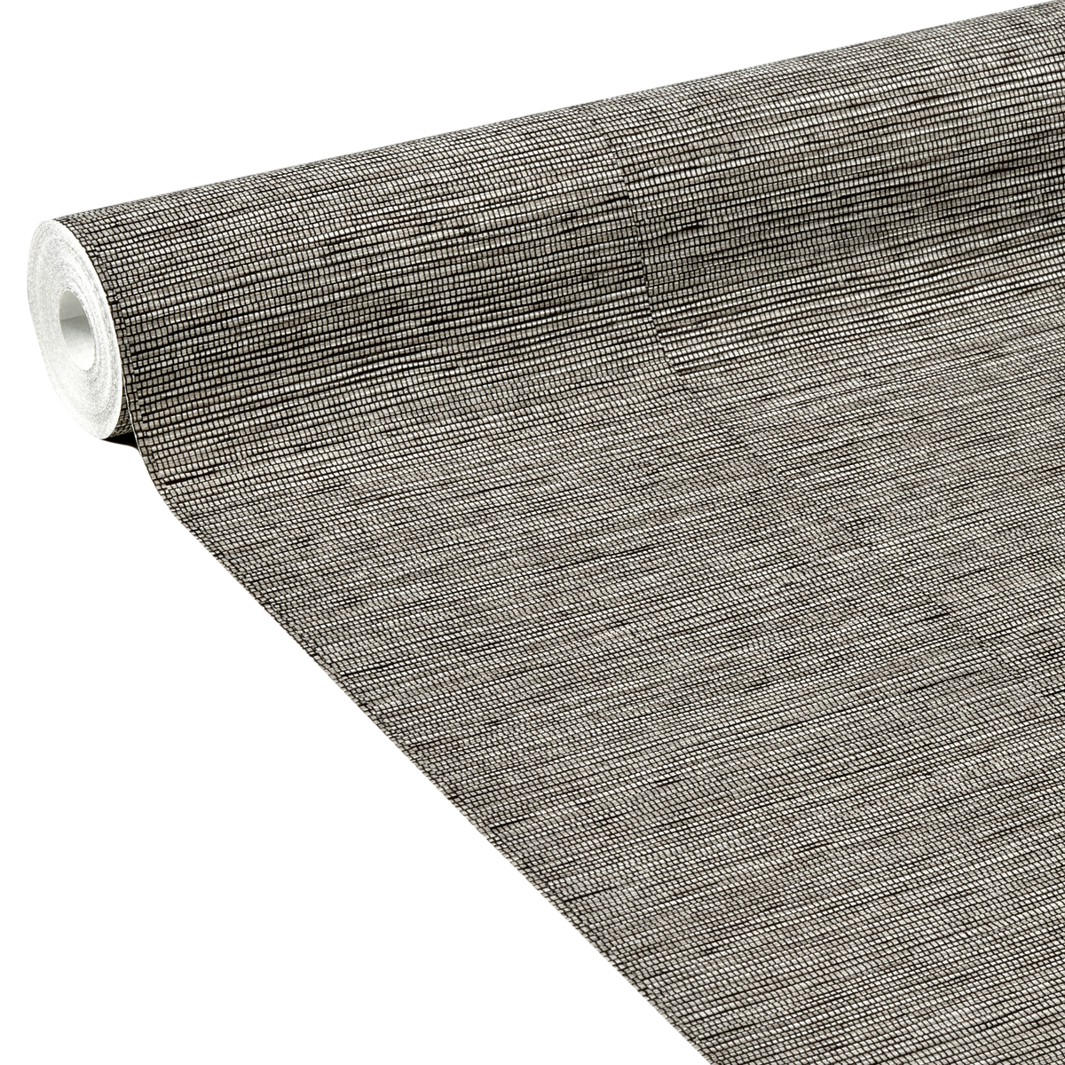 Papier peint intissé Curaçao Gris anthracite Paille orientale