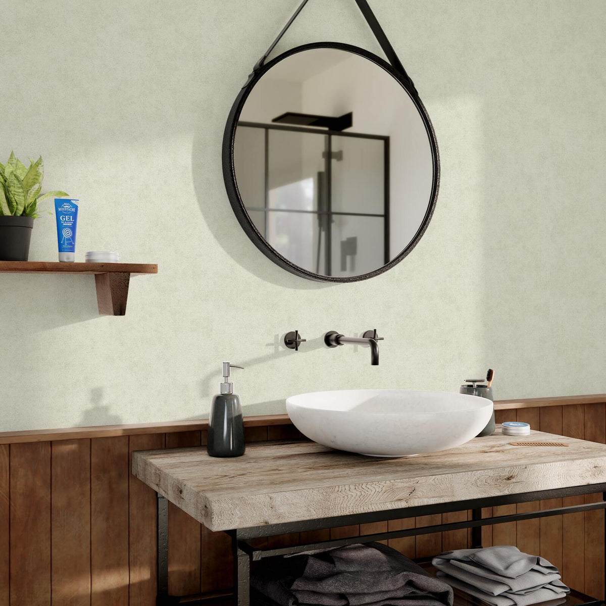 Papier peint intissé Soft Gris perle Trame 