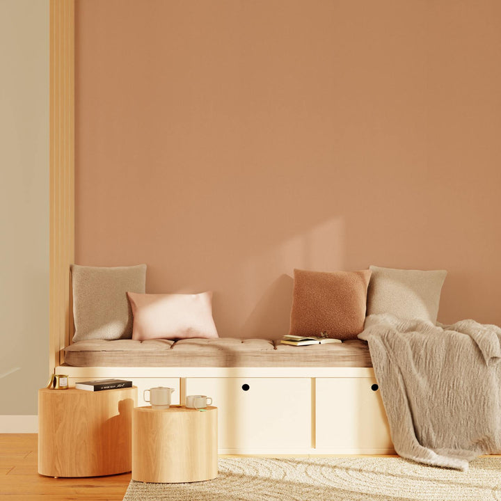 Papier peint intissé Palazzo Rose cuivré Satiné