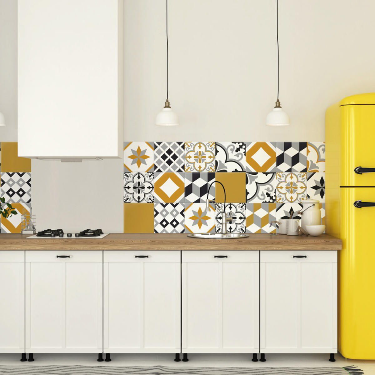 GROSFILLEX Revêtement décoratif adhésif Sochic square kube Noir