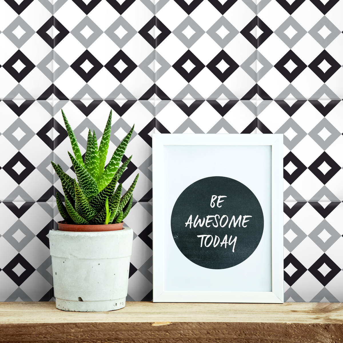 GROSFILLEX Revêtement décoratif adhésif Sochic square damier Noir