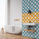 GROSFILLEX Revêtement décoratif adhésif Sochic square karro Bleu