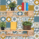 GROSFILLEX Revêtement décoratif adhésif Sochic square flag Jaune