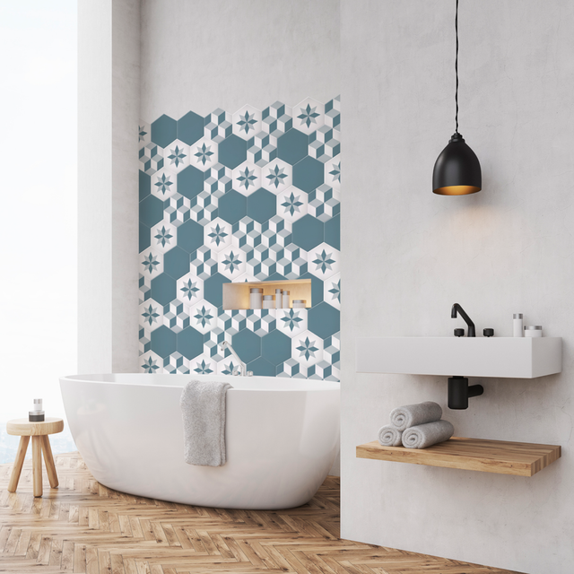 Grosfillex Revêtement adhésif SOCHIC DIAMOND KUBE bleu