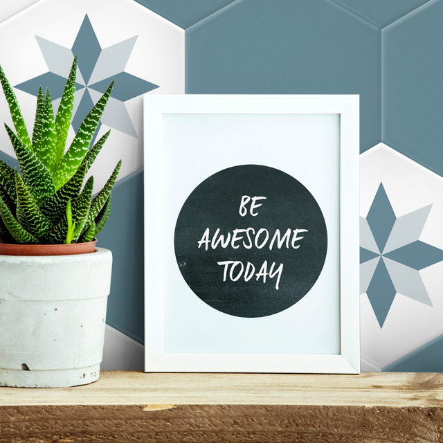 Grosfillex Revêtement adhésif SOCHIC DIAMOND ROSACE bleu