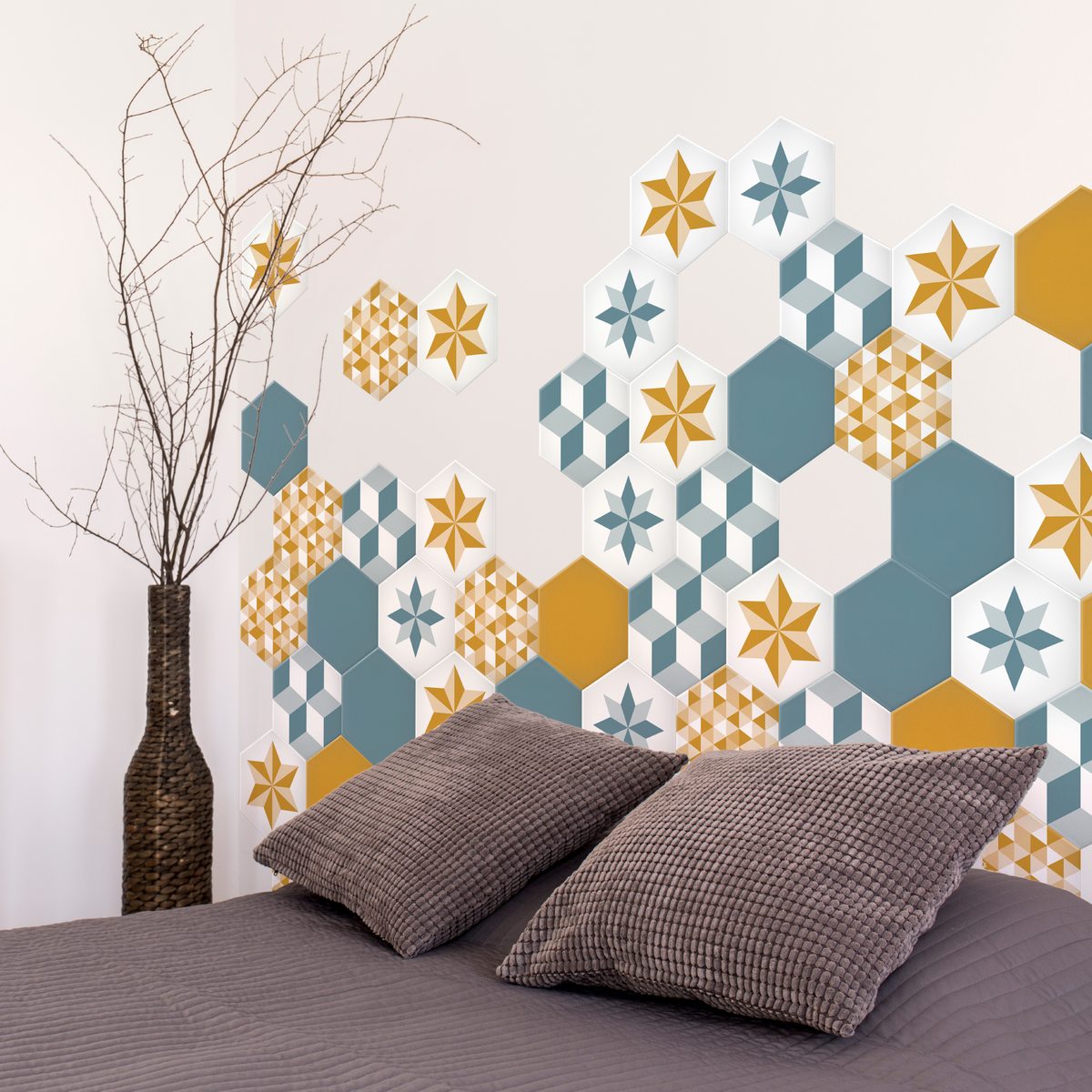 GROSFILLEX Revêtement décoratif adhésif Sochic diamond full Bleu