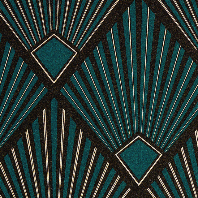 Papier peint intissé TAMARA coloris bleu paon