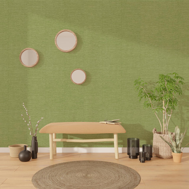 Papier peint intissé CURAÇAO coloris vert bambou