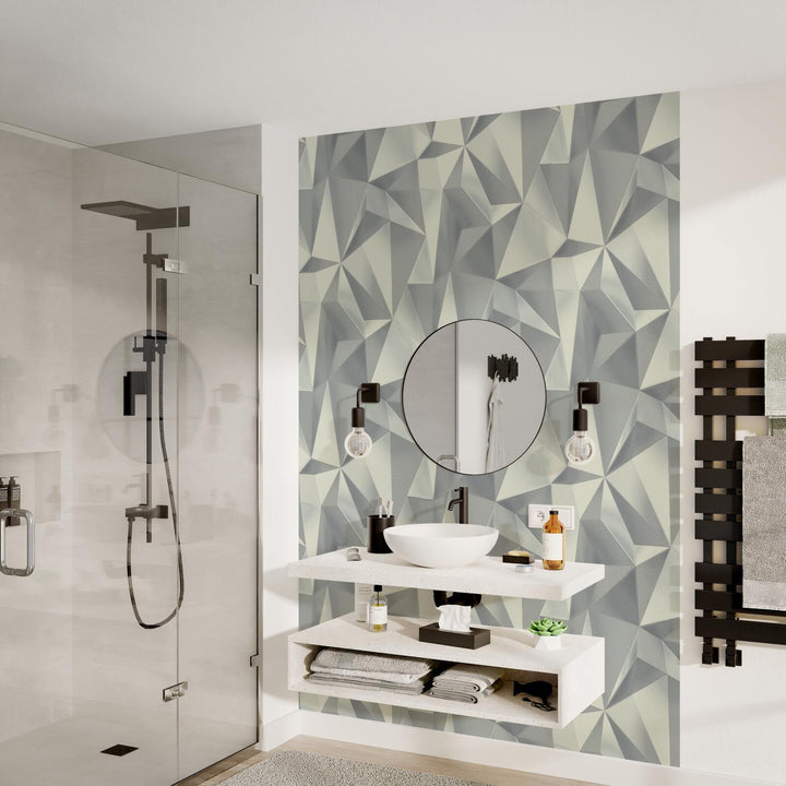 Papier peint intissé Swan Blanc grisé