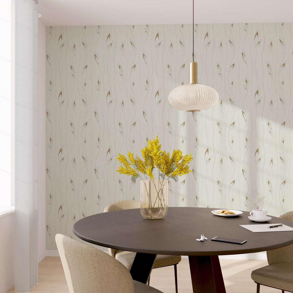 Papier peint intissé Diana Blanc