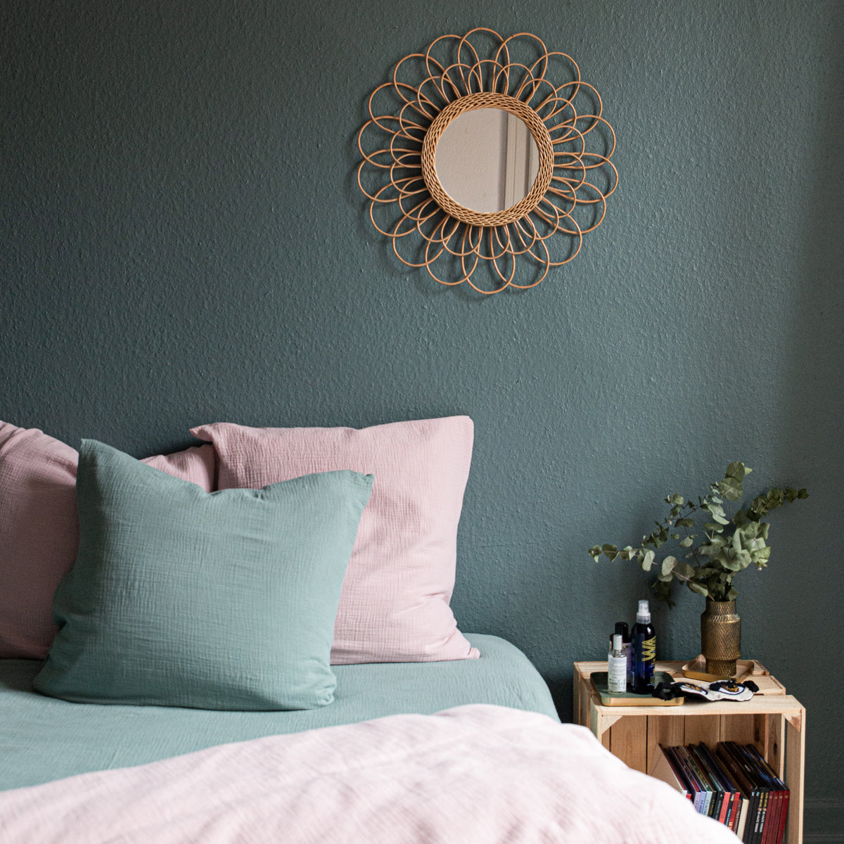 Miroir en rotin Soaline Bois