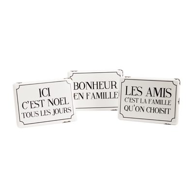 AMADEUS CADES Plaque murale en métal Family time Blanc