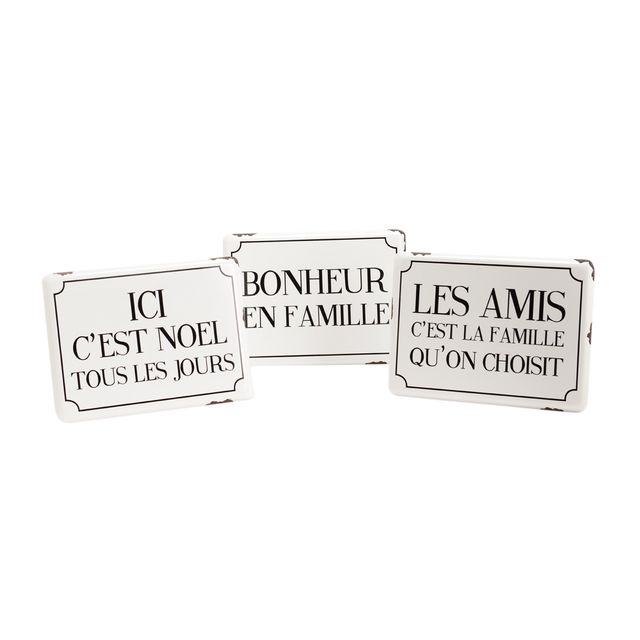 Amadeus Cades Plaque métal FAMILY TIME coloris blanc