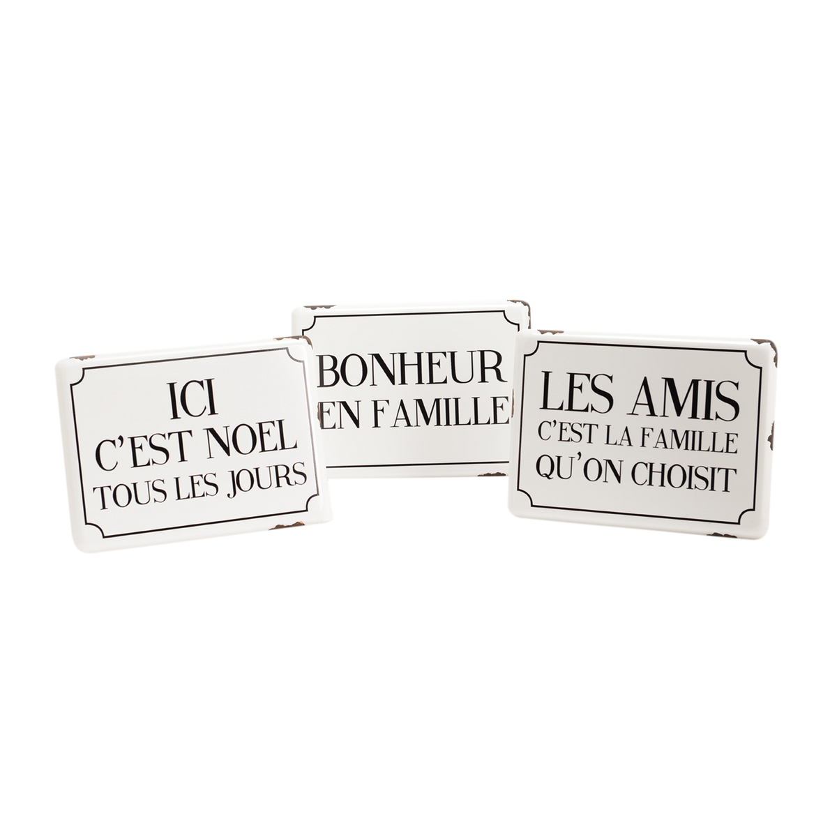 AMADEUS CADES Plaque murale en métal Family time Blanc
