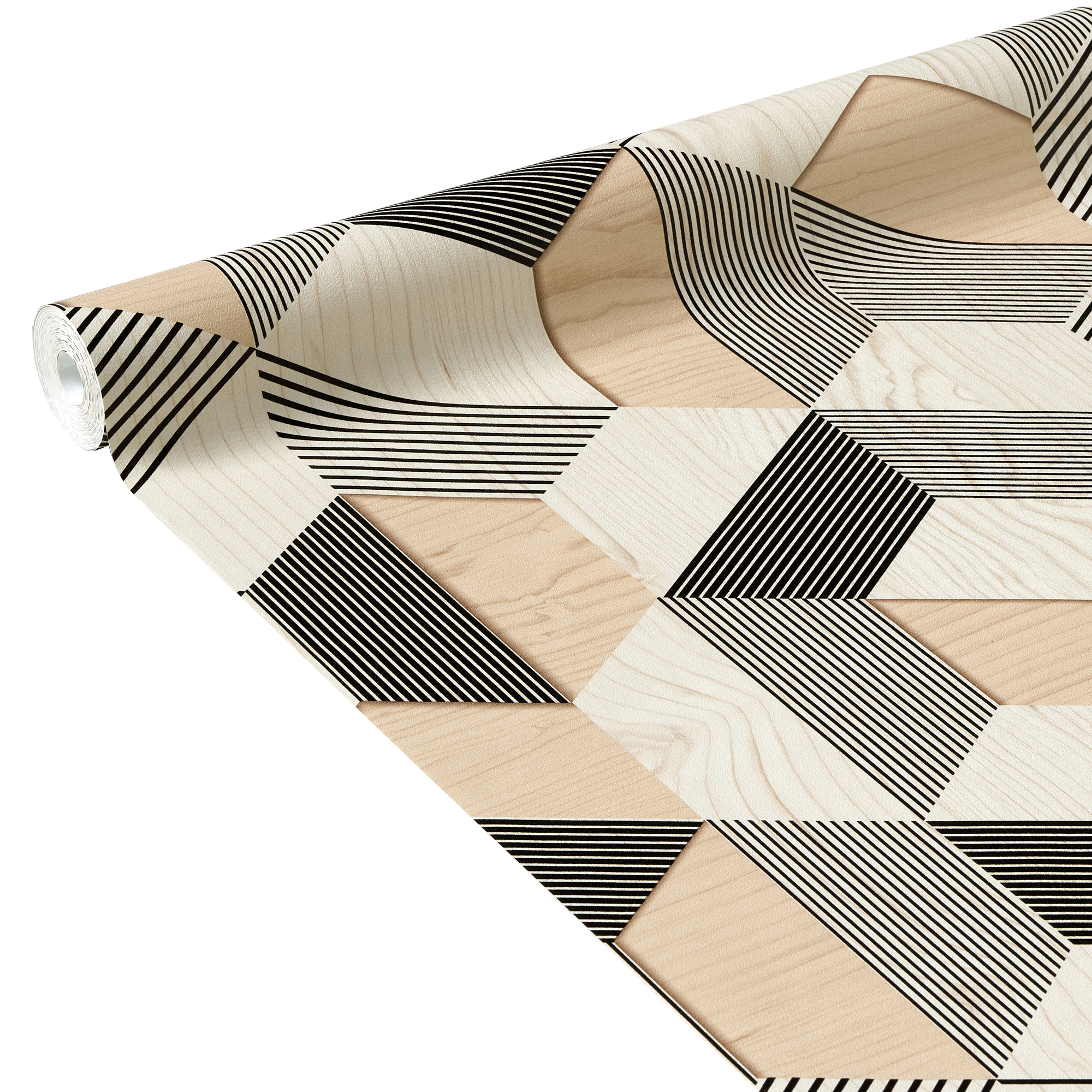 Papier peint intissé AKITO coloris ton bois