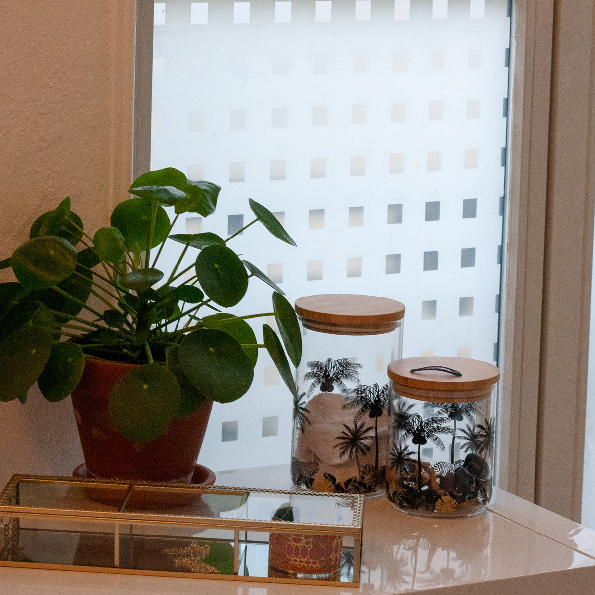 Revêtement adhésif vitrostatique Blocks 67,5 cm Transparent