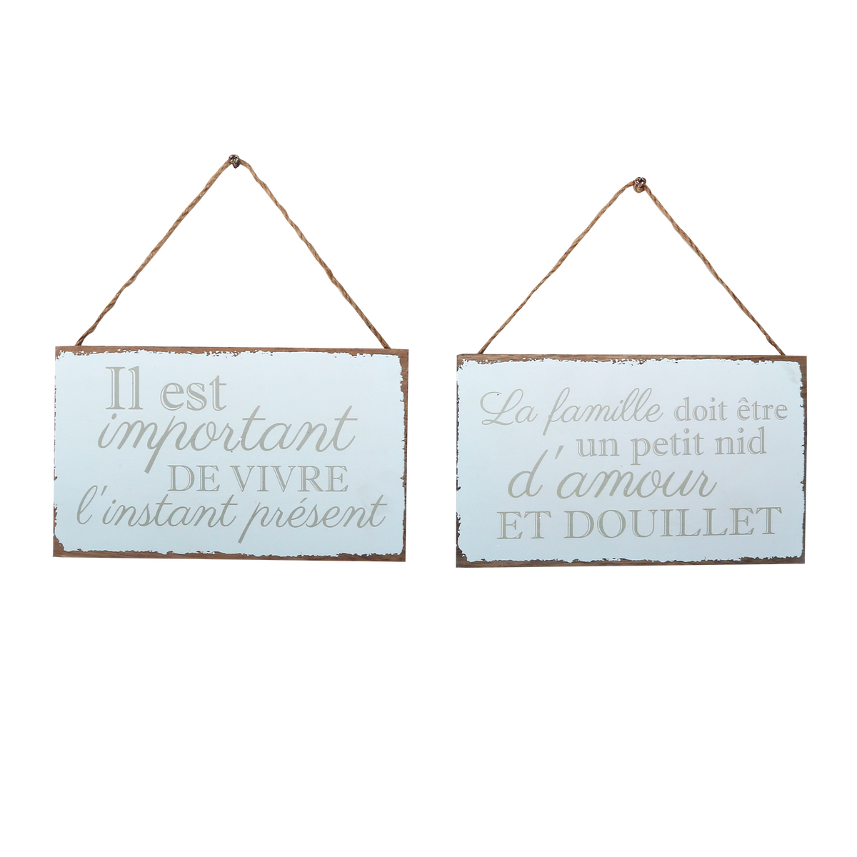 Plaque murale en bois L'instant présent Bleu