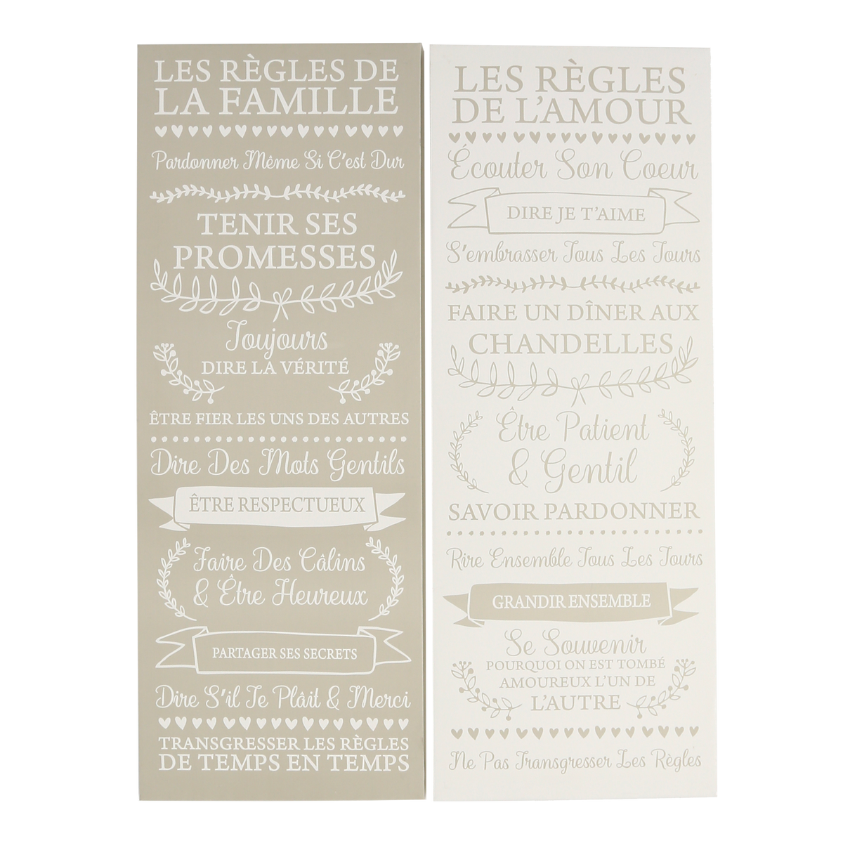 Plaque murale en bois House rules Gris